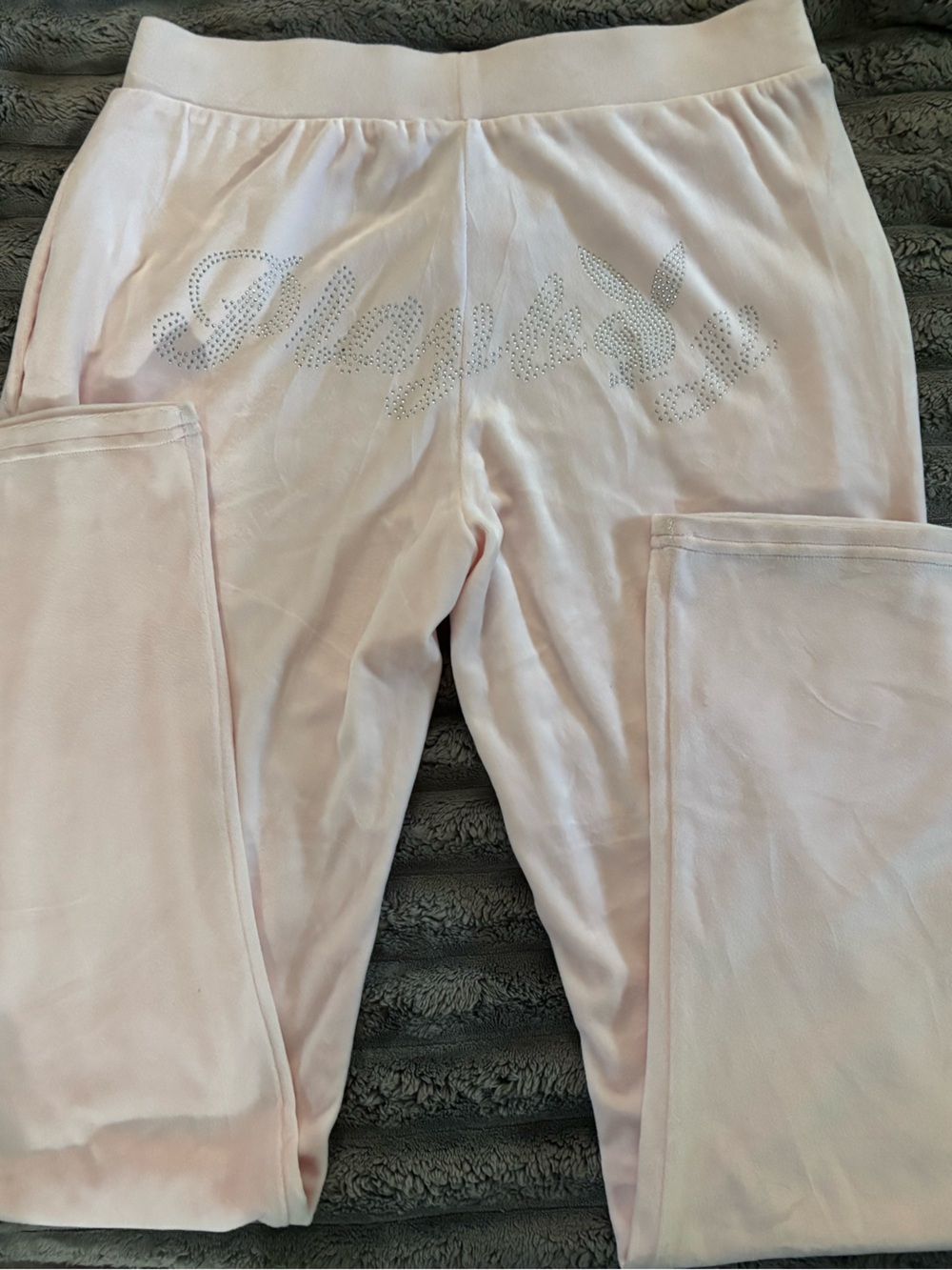 PLAYBOY Light Pink Crystal Logo Track Pants